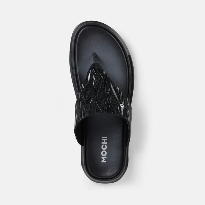 Mochi Men Black Casual Slippers (SKU: 16-1299-11-40)