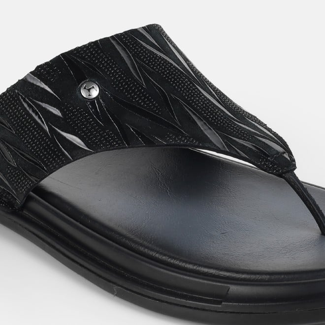 Mochi Men Black Casual Slippers (SKU: 16-1299-11-40)