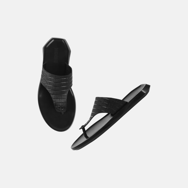 Mochi Men Black Casual Slippers (SKU: 16-1314-11-40)