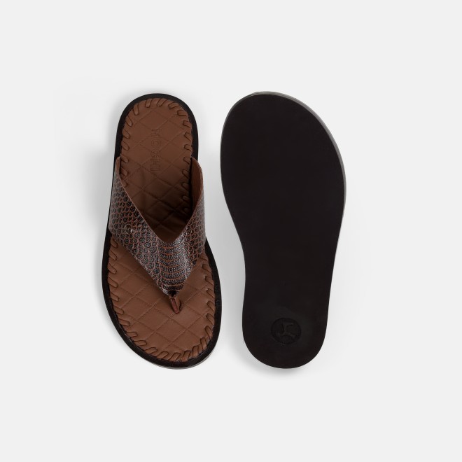 Mochi Men Brown Casual Slippers (SKU: 16-1317L-12-46)