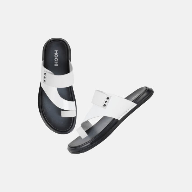 Mochi Men White Casual Slippers (SKU: 16-1318-16-40)