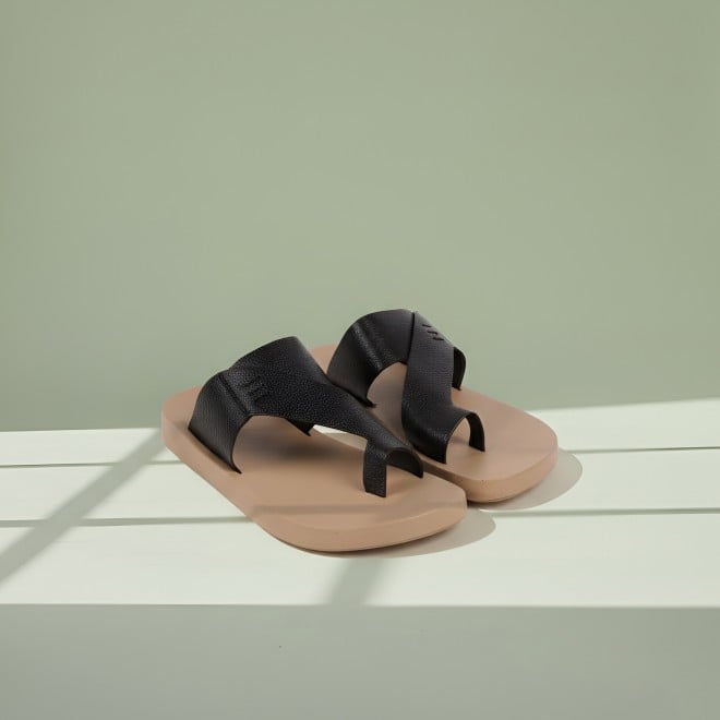 Mochi Men Brown Casual Slippers