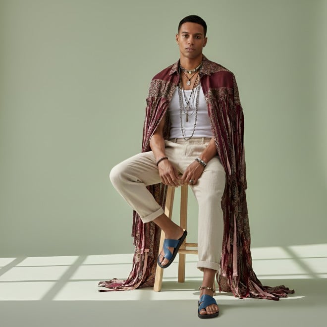 Mochi Men Blue Casual Slippers (SKU: 16-1319-45-40)