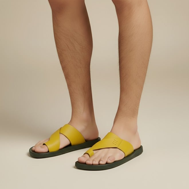 Mochi Men Yellow Casual Slippers (SKU: 16-1319-33-40)