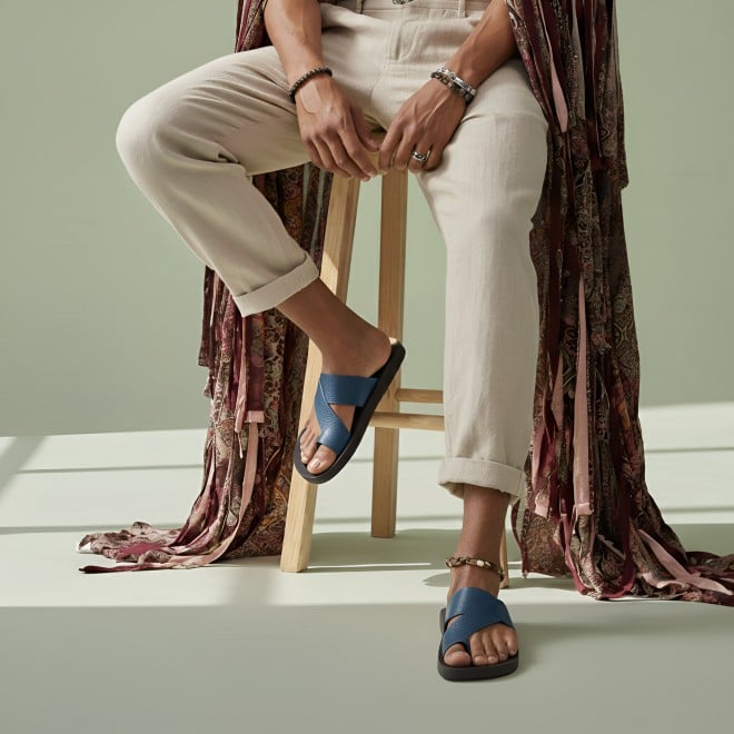 Mochi Men Blue Casual Slippers (SKU: 16-1319-45-40)