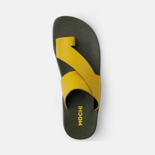 Mochi Men Yellow Casual Slippers (SKU: 16-1319-33-40)