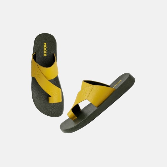 Mochi Men Yellow Casual Slippers (SKU: 16-1319-33-40)
