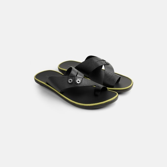 Mochi Men Black Casual Slippers (SKU: 16-1320-11-41)