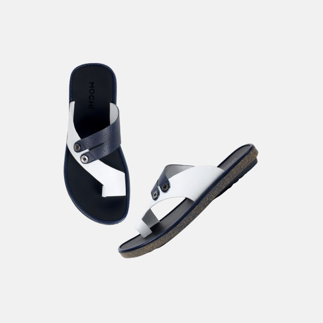 Mochi Men White-blue Casual Slippers (SKU: 16-1320-56-40)