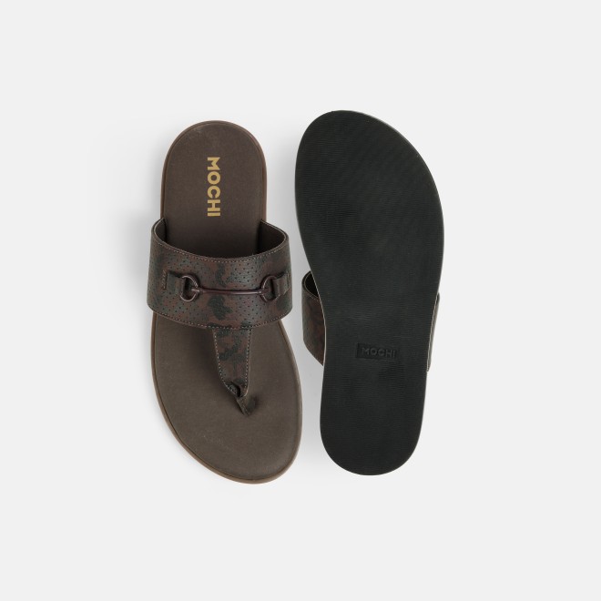 Mochi Men Brown Casual Slippers (SKU: 16-1321-12-40)