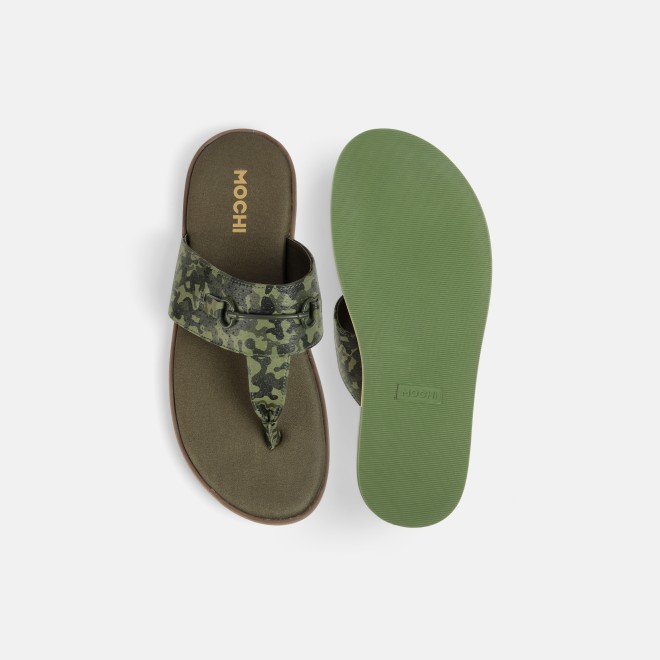 Mochi Men Olive Casual Slippers (SKU: 16-1321-49-40)