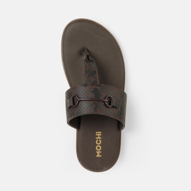 Mochi Men Brown Casual Slippers (SKU: 16-1321-12-40)