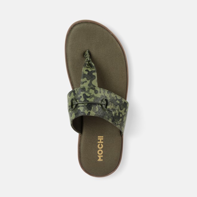Mochi Men Olive Casual Slippers (SKU: 16-1321-49-40)