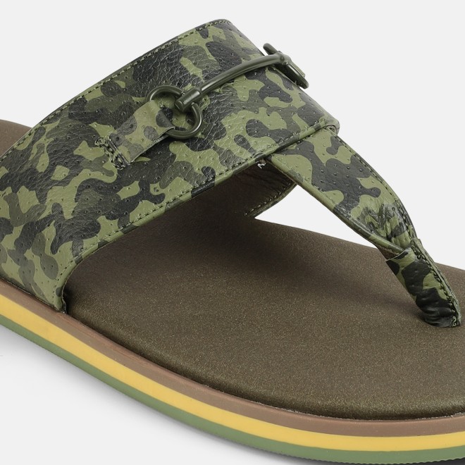 Mochi Men Olive Casual Slippers (SKU: 16-1321-49-40)