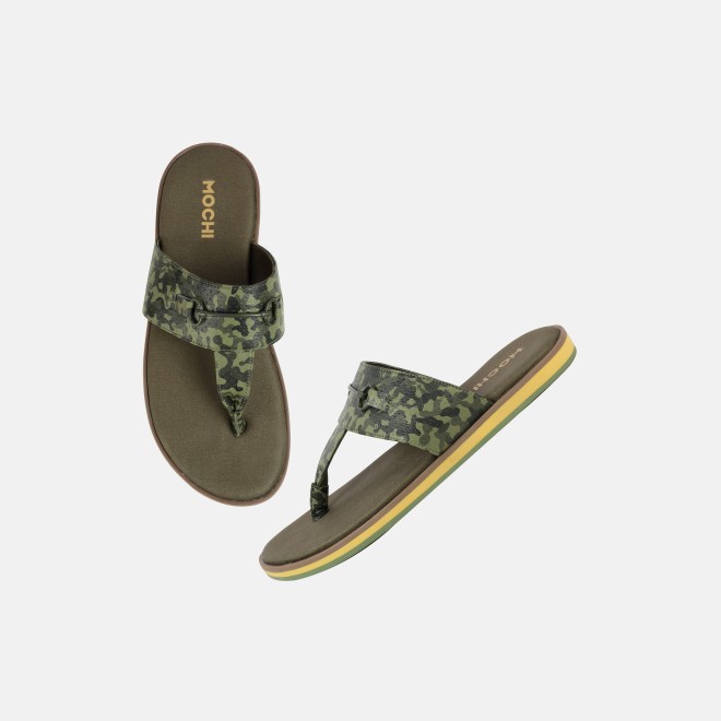 Mochi Men Olive Casual Slippers (SKU: 16-1321-49-40)
