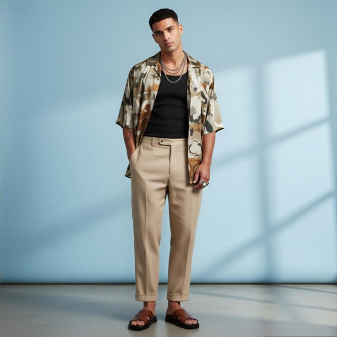 Mochi Men Tan Casual Slippers (SKU: 16-1323-23-40)