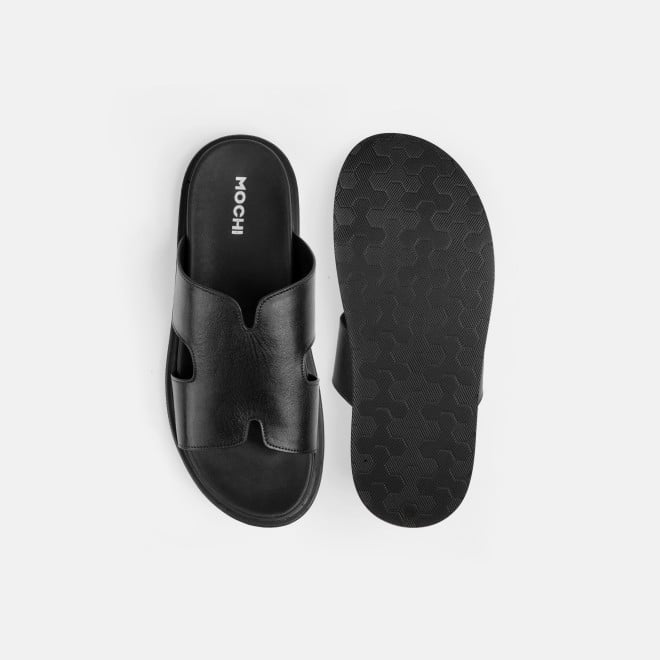 Mochi Men Black Casual Slippers (SKU: 16-1323-11-40)