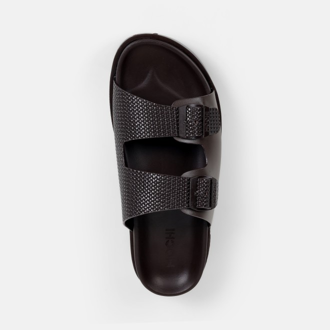 Mochi Men Brown Casual Slippers (SKU: 16-1324-12-40)