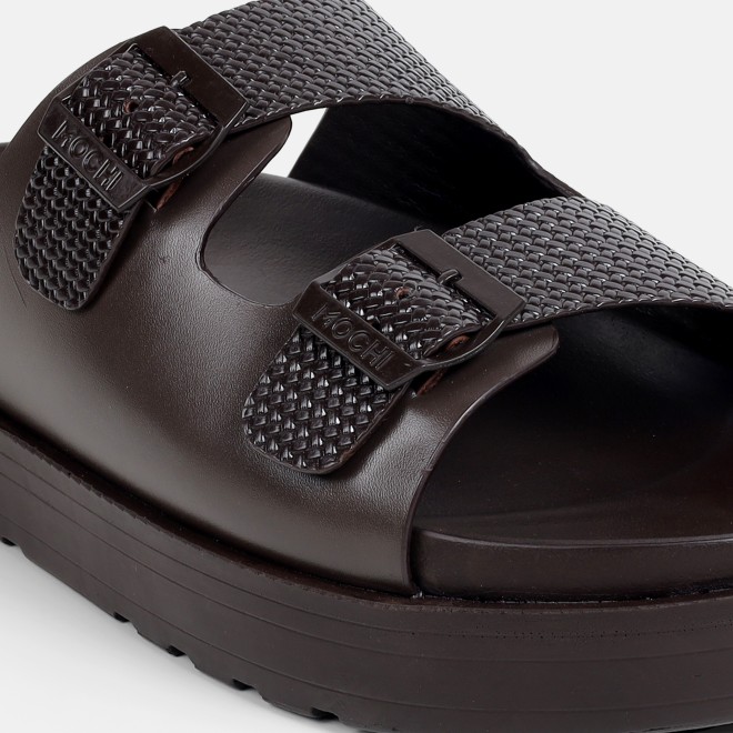 Mochi Men Brown Casual Slippers (SKU: 16-1324-12-40)