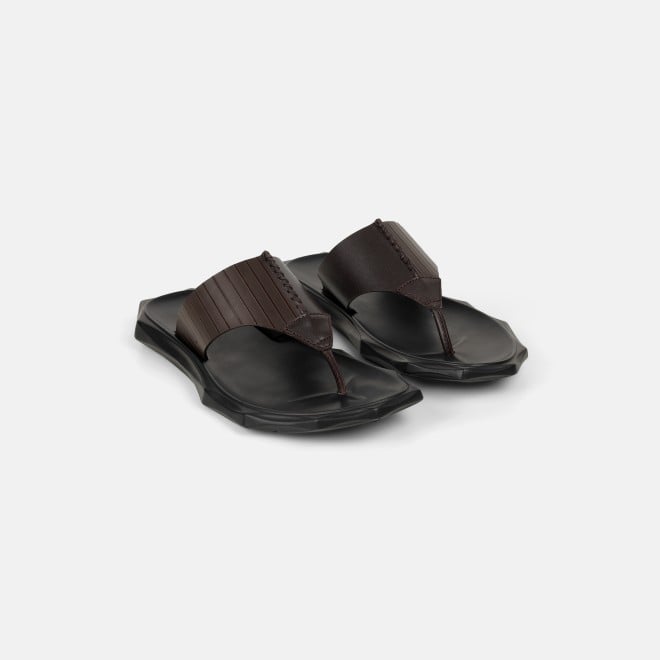 Mochi Men Brown Casual Slippers (SKU: 16-1325-12-40)