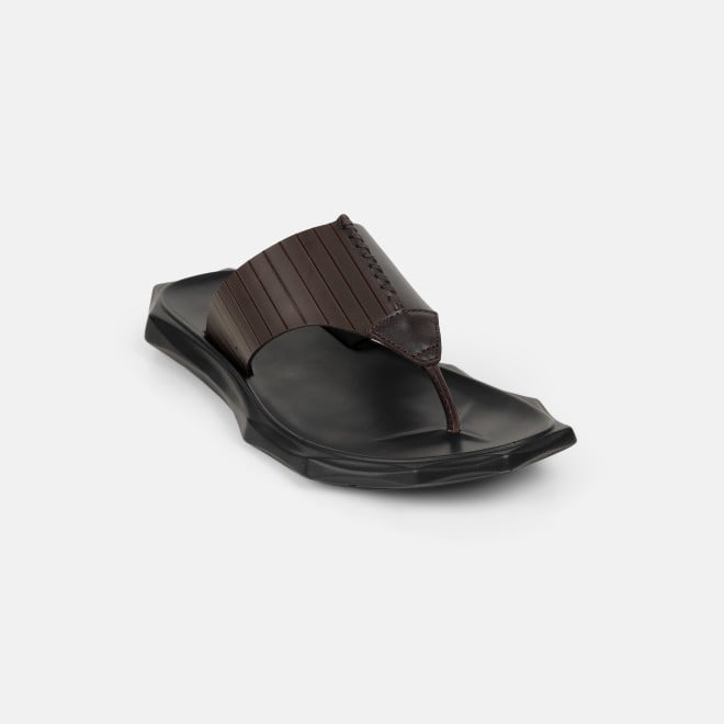 Mochi Men Brown Casual Slippers