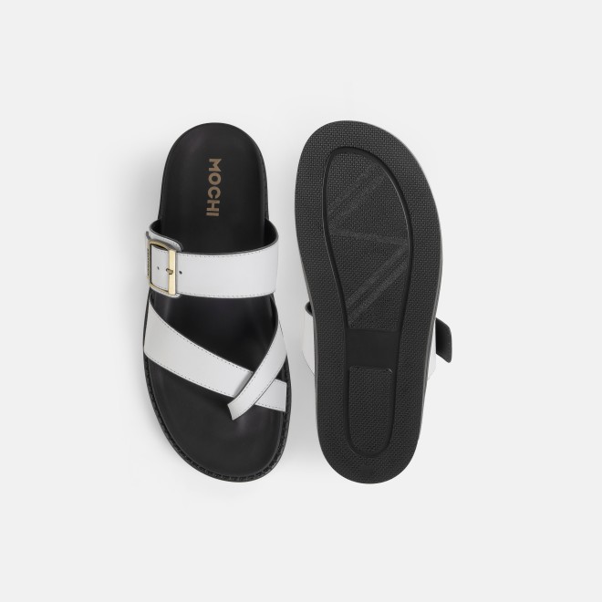 Mochi Men White Casual Slippers (SKU: 16-1341-16-42)