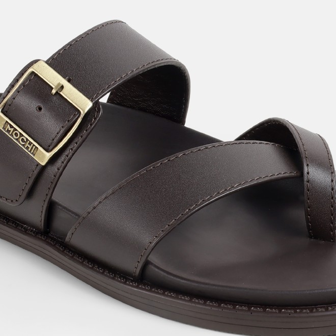 Mochi Men Brown Casual Slippers (SKU: 16-1341-12-40)