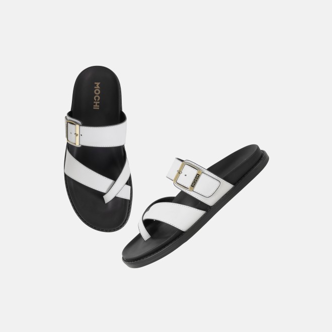 Mochi Men White Casual Slippers (SKU: 16-1341-16-42)