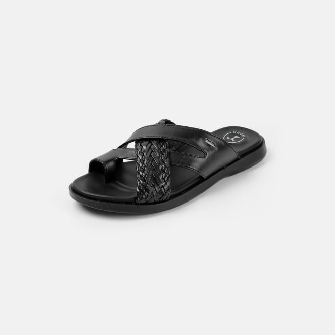 Mochi Men Black Casual Slippers (SKU: 16-1342-11-40)