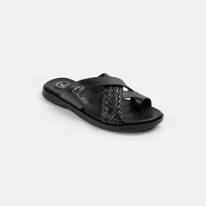 Mochi Men Black Casual Slippers (SKU: 16-1342-11-40)