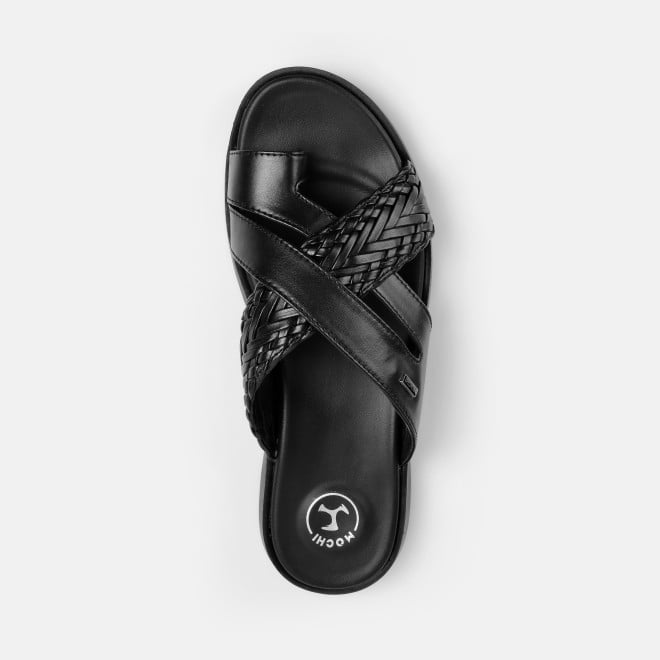 Mochi Men Black Casual Slippers (SKU: 16-1342-11-40)