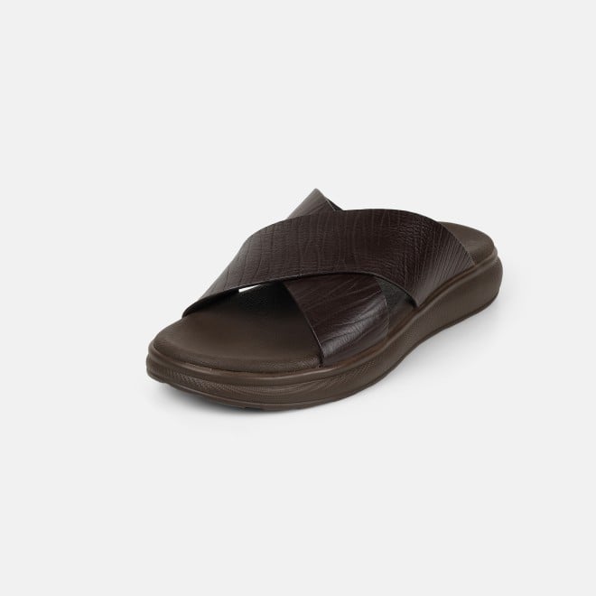 Mochi Men Brown Casual Slippers (SKU: 16-1343-12-40)