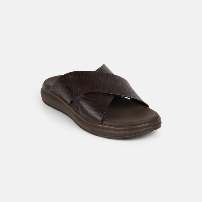 Mochi Men Brown Casual Slippers (SKU: 16-1343-12-40)