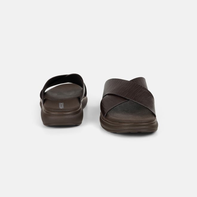 Mochi Men Brown Casual Slippers (SKU: 16-1343-12-40)