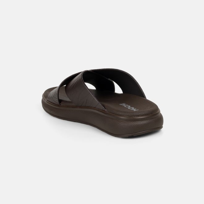 Mochi Men Brown Casual Slippers (SKU: 16-1343-12-40)