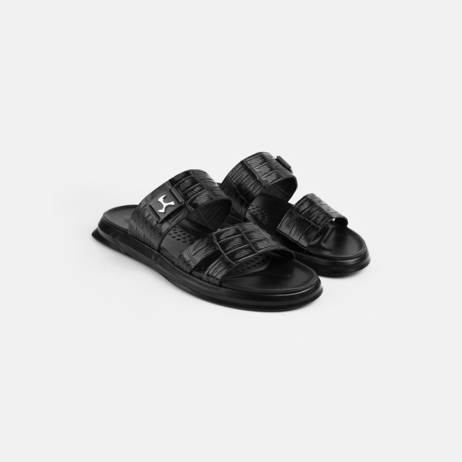 Mochi Men Black Casual Slippers (SKU: 16-1380-11-40)