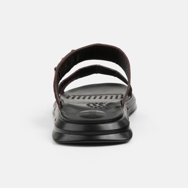 Mochi Men Brown Casual Slippers (SKU: 16-1380-12-40)