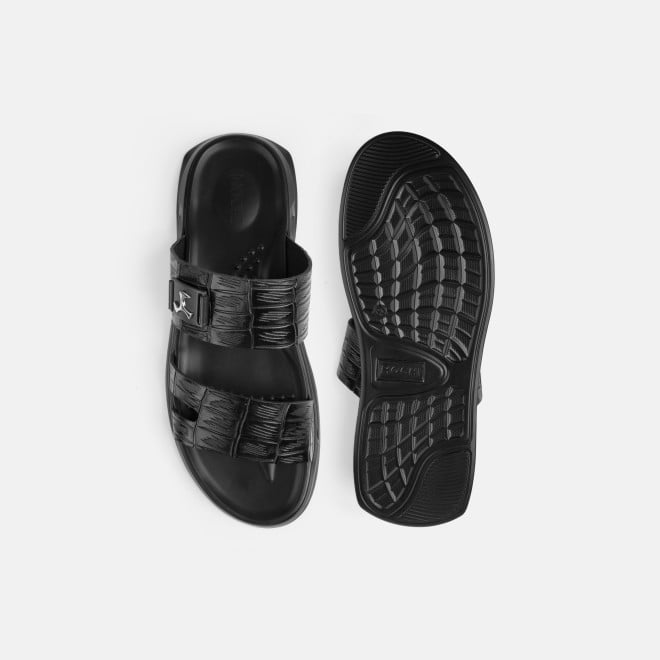 Mochi Men Black Casual Slippers (SKU: 16-1380-11-40)