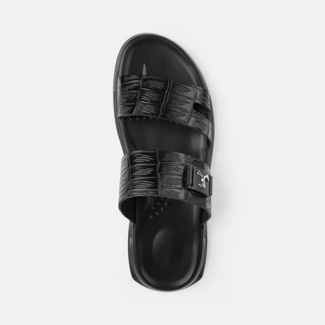 Mochi Men Black Casual Slippers (SKU: 16-1380-11-40)