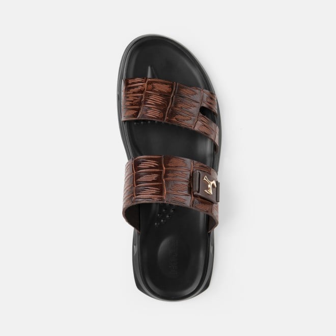 Mochi Men Brown Casual Slippers (SKU: 16-1380-12-40)