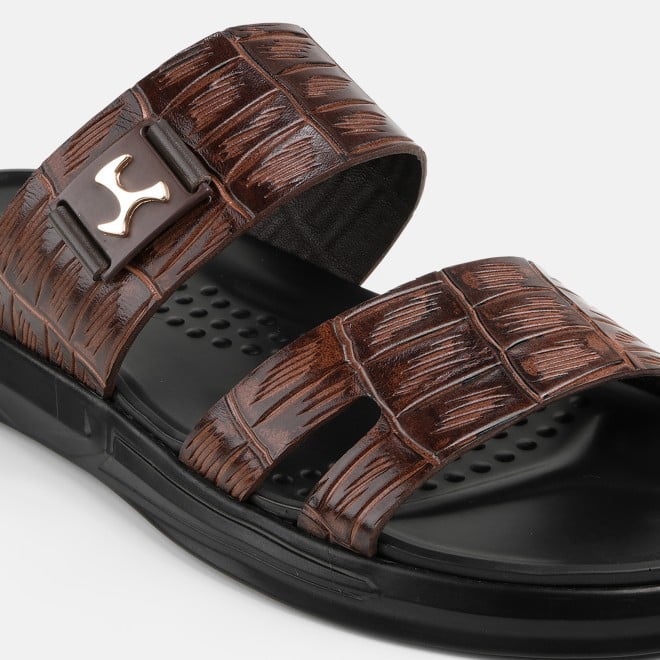 Mochi Men Brown Casual Slippers (SKU: 16-1380-12-40)