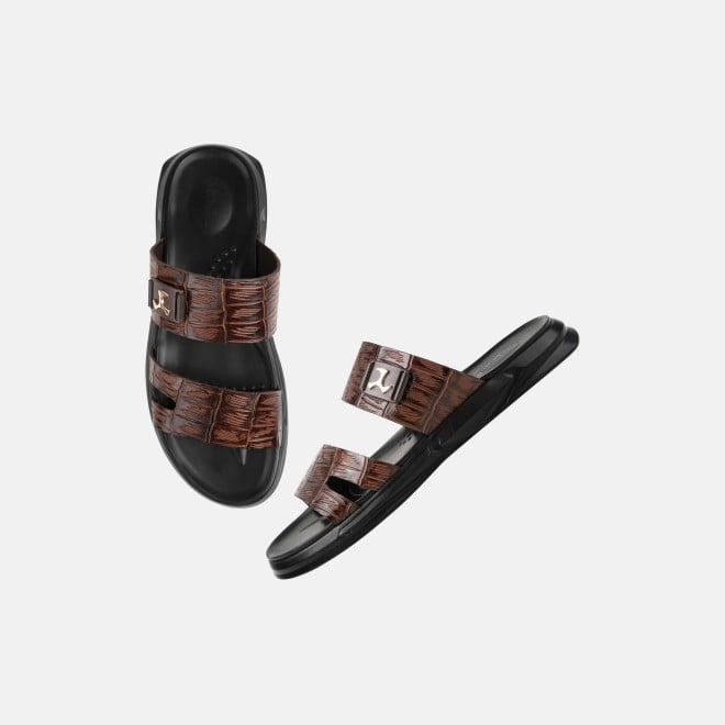 Mochi Men Brown Casual Slippers (SKU: 16-1380-12-40)