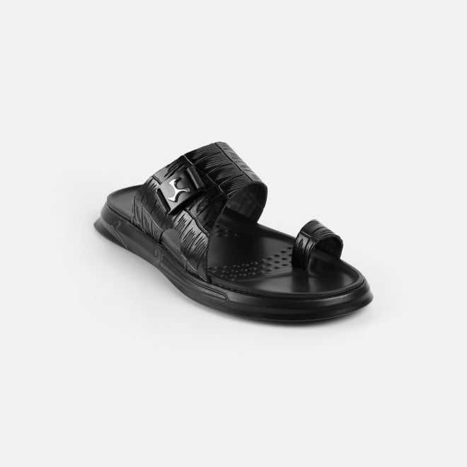 Mochi Men Black Casual Slippers (SKU: 16-1381-11-40)