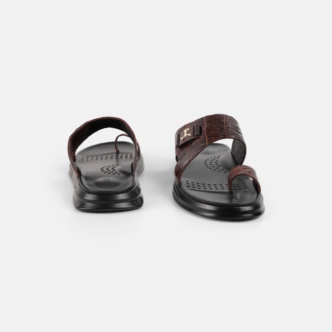 Mochi Men Brown Casual Slippers (SKU: 16-1381-12-40)