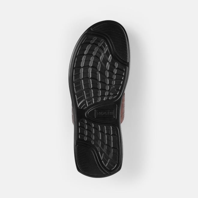 Mochi Men Brown Casual Slippers (SKU: 16-1381-12-40)