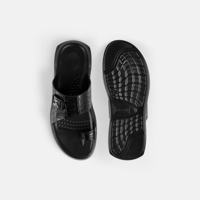 Mochi Men Black Casual Slippers (SKU: 16-1381-11-40)