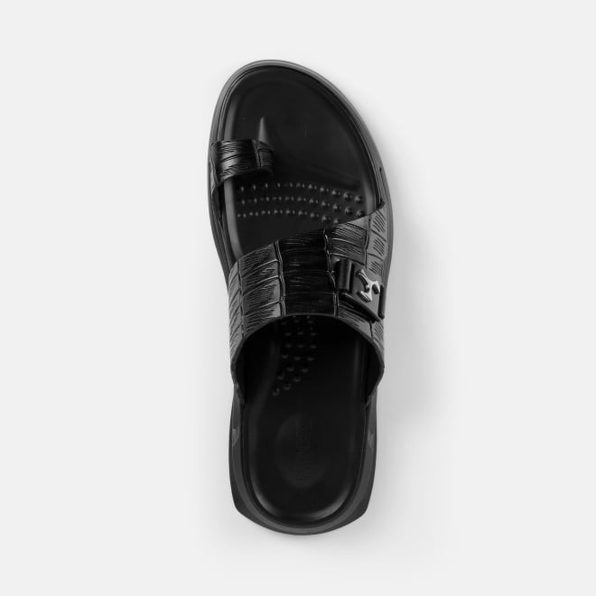 Mochi Men Black Casual Slippers (SKU: 16-1381-11-40)
