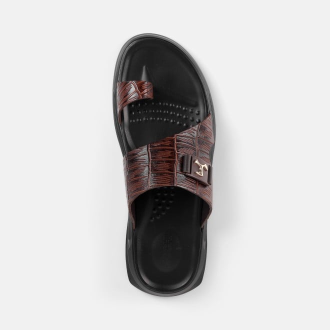 Mochi Men Brown Casual Slippers (SKU: 16-1381-12-40)