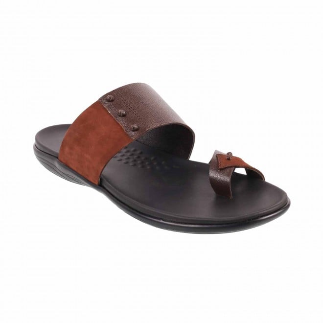 Mochi Brown Casual Chappals for Men