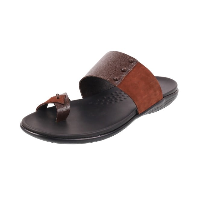 Mochi Men Brown Casual Slippers (SKU: 16-158L-12-46)